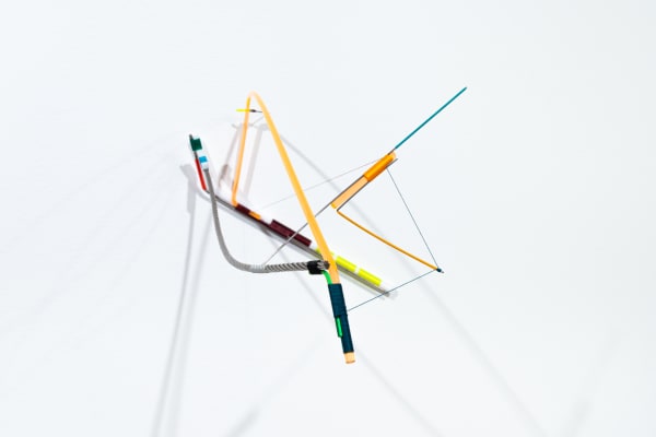 Max Van Pelt The braiding, 2020 stainless steel, acrylic, thread, music wire 5.5 x 6.25 x 13.5 inches