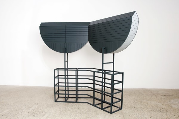 Nick Hollibaugh Witness, 2010 acrylic on ash wood 46 x 44 x 21 inches