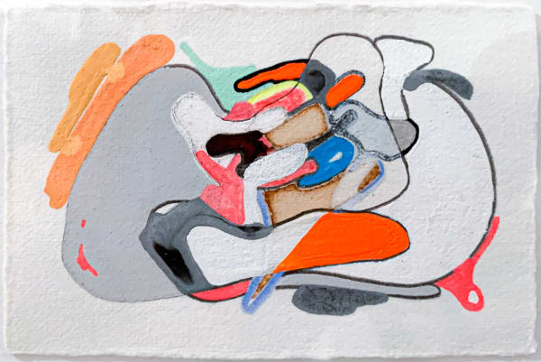 Max Van Pelt Alt, 2017 gouache, graphite, India ink, coffee, Rives BFK paper 2.5 x 3.75 inches