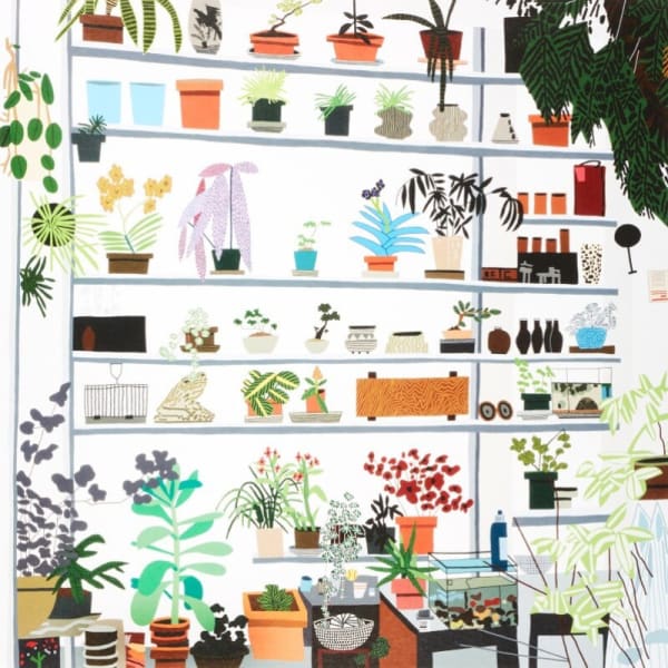 Jonas Wood, Large Shelf Still Life, 2017