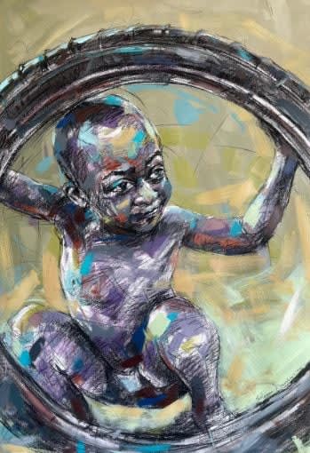 Solomon Omogboye, Wheel and Rough, 2024