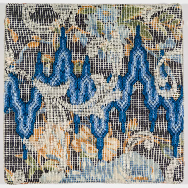 Cecilia Charlton, Triple-layer gather-gusset [blue Jacobean spires], 2020
