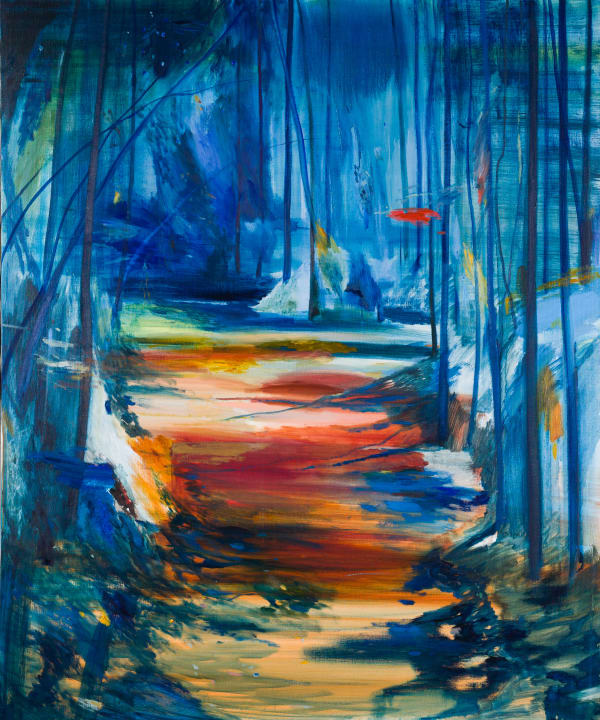 Calum McClure, Red Path, Blue Trees, 2019