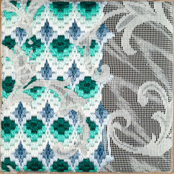 Cecilia Charlton, Triple-layer gather-gusset [green balls], 2019