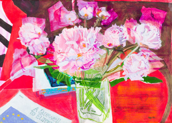 Marilyn Hallam - A Farewell & Peonies, 2016 - 2017