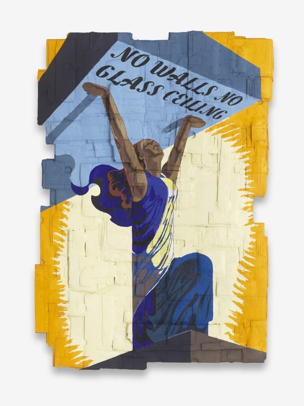 Andrea Bowers, No Walls No Glass Ceiling (Originally a Celebratory Poster for the Liberation of France during World War II, illustrated by Philippe Grach, 1944), 2018