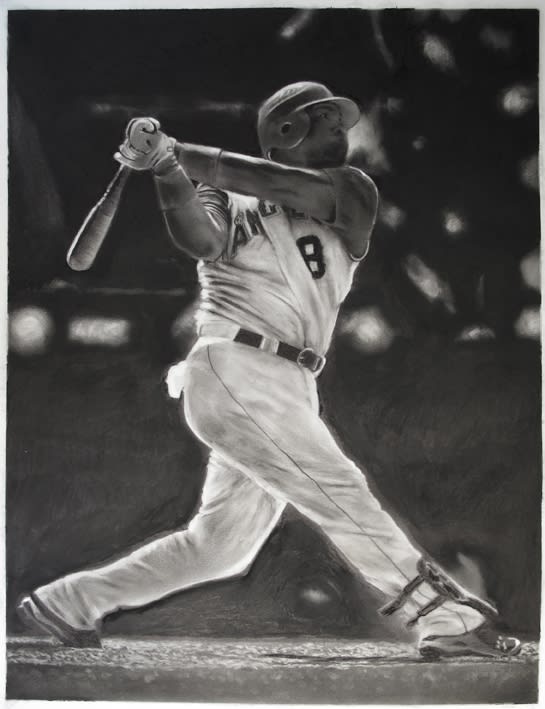 Robert Longo, Study of Baseball Player, 2012