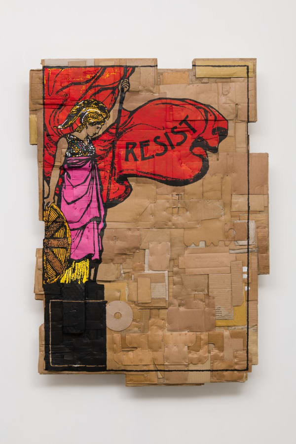 Andrea Bowers, Resist (Illustration Designed by Suffrage Atelier, London, 1909), 2017