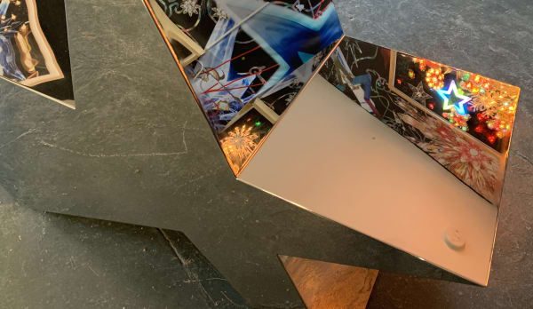 Carlos Betancourt in collaboration with Alberto Latorre, Marfa: Future Eternal installation, edición Anónimo (bench detail), 2019