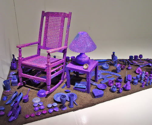 Carlos Betancourt, Interventions with Aracoel Objects , Site Specific Installation, (detail at Heriard Cimino Gallery, New Orleans), 2003