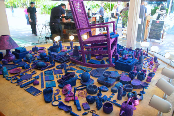 Carlos Betancourt, Installation with Abuela's objects (site specific temporal installation for Books and Books and Miami Contemporary book release), 2007