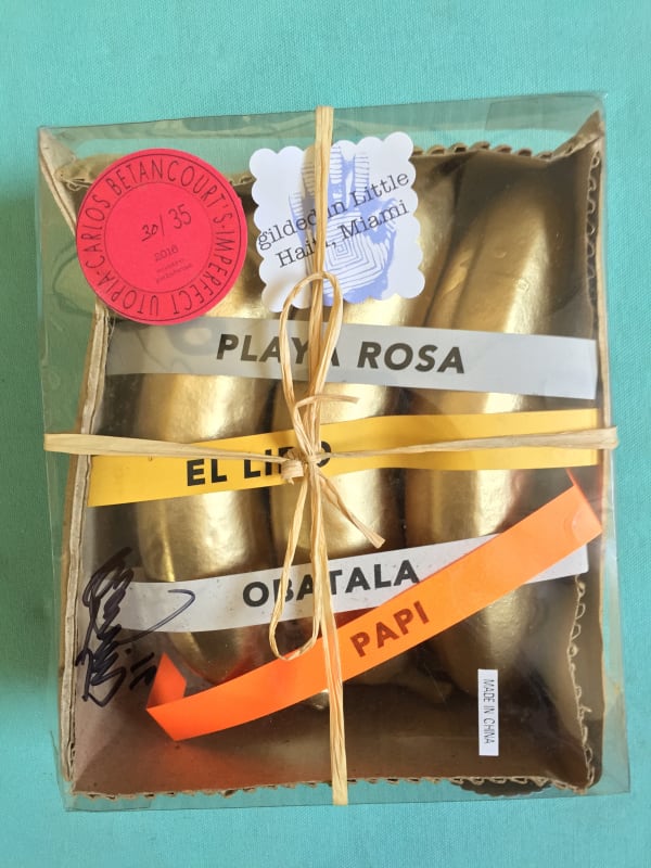 Carlos Betancourt, Golden Banana, site specific installation, Golden Lily NYC, 2016