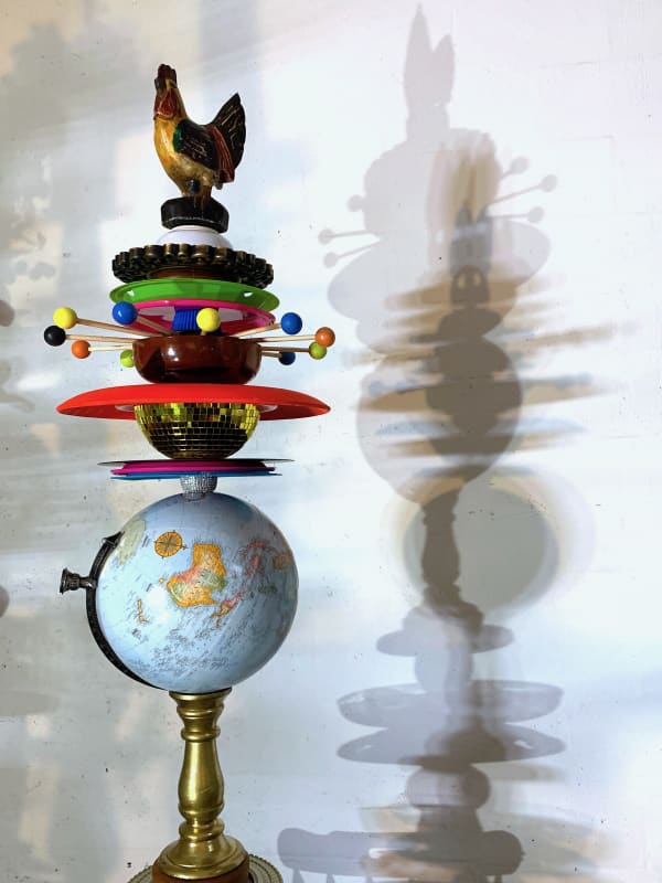 Carlos Betancourt, (detail) On the Edge: The Hopeful Forest (rooster l), 2019