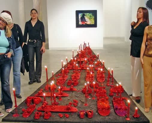 Carlos Betancourt, Interventions in Wynwood with skateboards, installation, (exhibition view), 2003