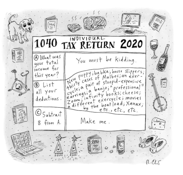 Roz Chast Individual Tax Return 2020, 2021, May 11 ink on paper 11 x 8.5 inches (sheet) 8 x 7.5 inches (CHAST 312)