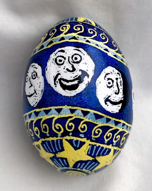 Roz Chast Moon, 2021 eggshell, dye and polyurethane 2.25 x 1. 625 inches (CHAST 264)