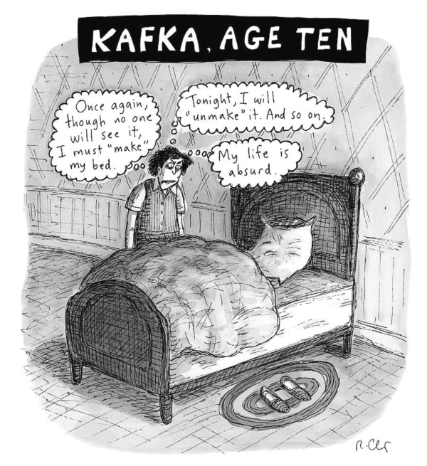 Roz Chast Kafka, Age Ten, Oct. 1, 2018 ink on paper 8.25 x 7 inches (image) 11 x 8.5 inches (sheet) (CHAST 183)