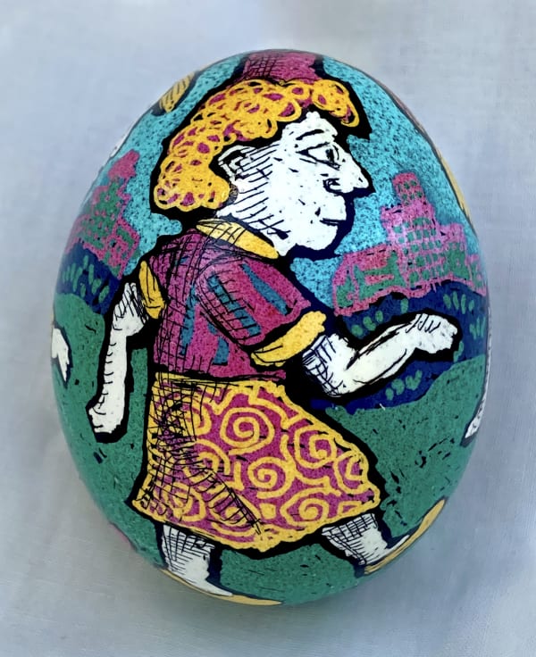 Roz Chast Three Hats, 2020 eggshell, dye and polyurethane 2.25 x 1. 625 inches (CHAST 82)