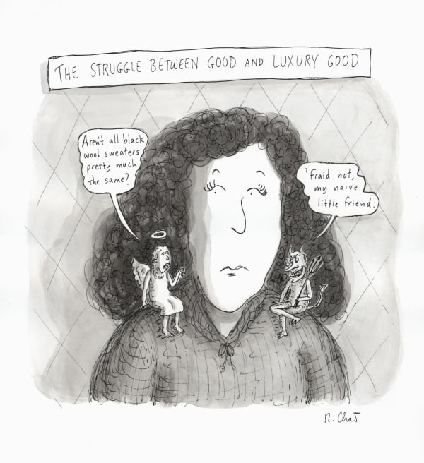 Roz Chast, The Struggle Between Good and Luxury Good, 2007, Mar. 19