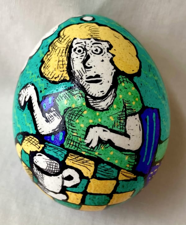 Roz Chast I See No Bunny, 2020 eggshell, dye and polyurethane 2.25 x 1. 625 inches (CHAST 246)