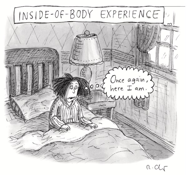 Roz Chast Inside of Body Experience, Apr. 16, 2018 ink on paper 7 x 7.5 inches (image) 11 x 8.5 inches (sheet) (CHAST 192)