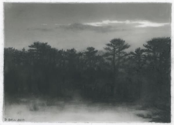 Dozier Bell Edge, 2019 charcoal on Mylar 3.75 x 5.25 inches (BELL 21)