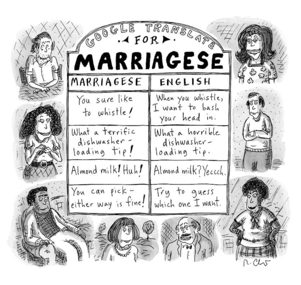 Roz Chast, Google Translate-Marriagese, 2015, Nov. 16