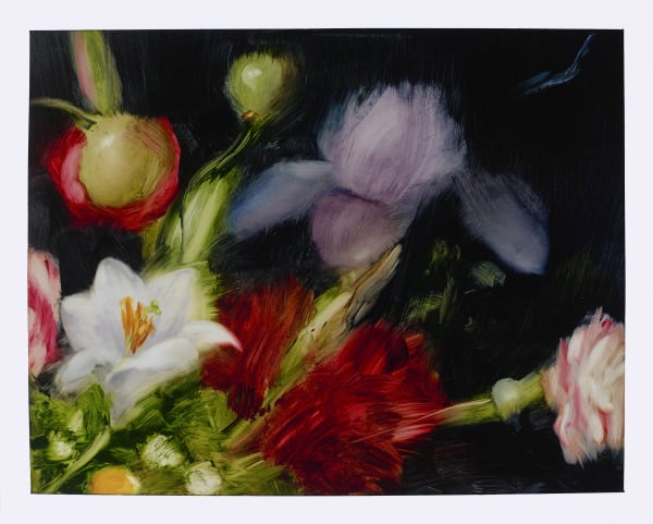 Elise Ansel Iris and Poppies II, 2020 oil on paper 16 x 20 inches (sheet) 14 x 18 inches (image) (ANSEL 7)