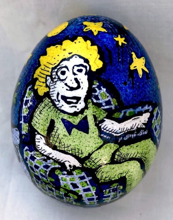 Roz Chast Litttle Prince, 2022 eggshell. dye and polyurethane 2.25 x 1.625 inches (CHAST 395)