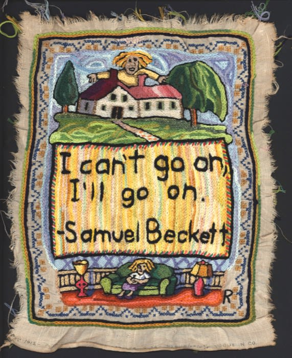 Roz Chast I can't go on, 2018 hand embroidery 13 x 10 inches (CHAST 8)