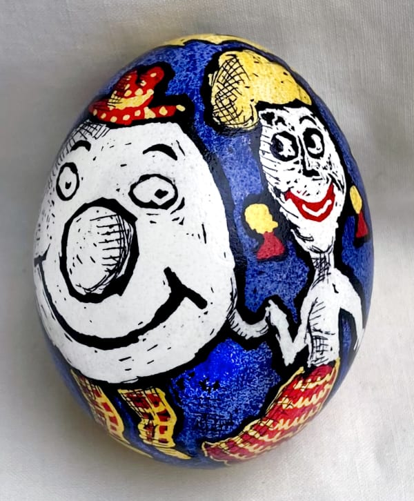 Roz Chast The Dish and the Spoon, 2020 eggshell, dye and polyurethane 2.25 x 1. 625 inches (CHAST 256)