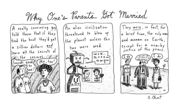 Roz Chast, Why One's Parents Got Married, 1990, Dec. 3