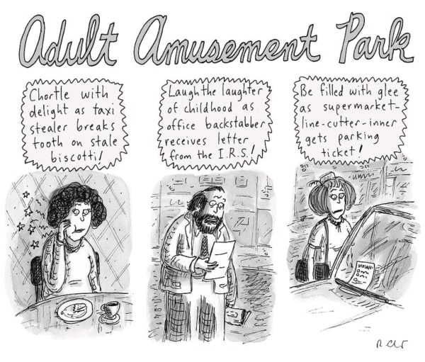 Roz Chast Adult Amusement Park, July 23, 2018 ink on paper 7 x 7.5 inches (image) 11 x 8.5 inches (sheet) (CHAST 187)