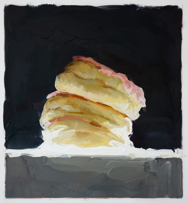 Emily Eveleth Curtain Call, 2020 oil and colored pencil on Mylar 14.75 x 13.5 inches (image) 20.5 x 21.75 inches (sheet) (Eveleth 4)