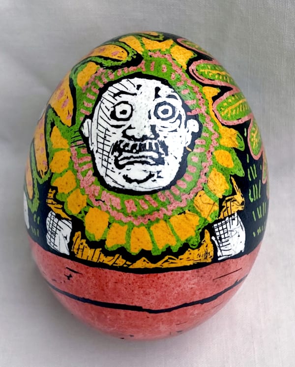 Roz Chast Plant Man, 2021 eggshell, dye and polyurethane 2.25 x 1. 625 inches (CHAST 259)