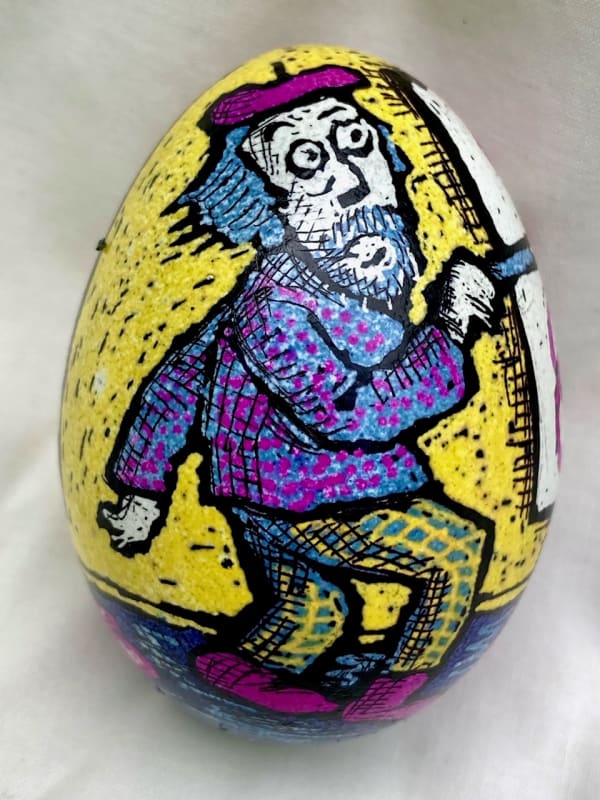 Roz Chast The Artist, 2021 eggshell, dye and polyurethane 2.25 x 1. 625 inches (CHAST 322)
