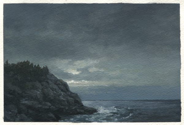 Dozier Bell Blackhead, morning, 2020 watercolor on paper 4.4 x 6.5 inches (BELL 37)