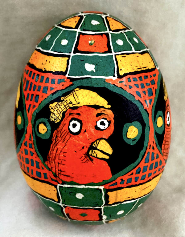 Roz Chast Bird, 2020 eggshell, dye and polyurethane 2.25 x 1. 625 inches (CHAST 23)