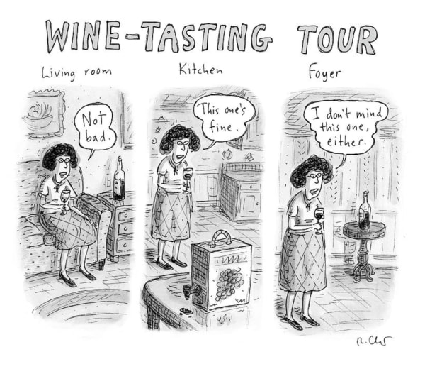 Roz Chast Wine-Tasting Tour, Sep. 18, 2017 ink on paper 6.5 x 7.5 inches (image) 11 x 8.5 inches (sheet) (CHAST 209)