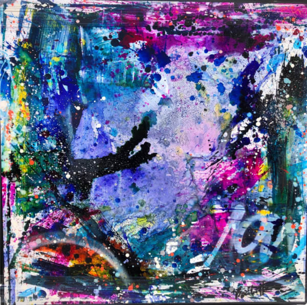 “Je me souviens”, mixed media artwork by Cédric Bouteiller artist from South of France. Available at Carousel Fine Art Atlanta.