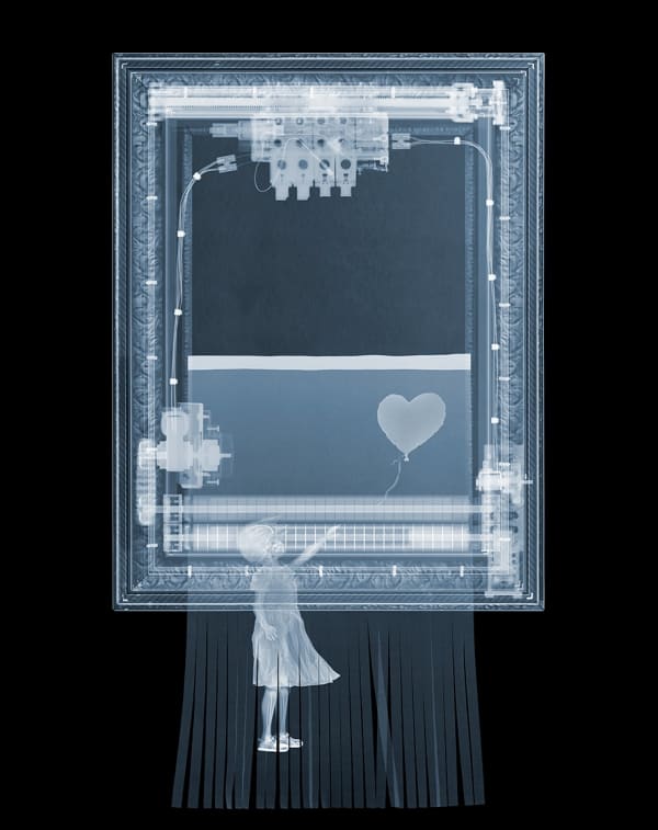 “BanXsy After”, framed lenticular work by British artist Nick Veasey. Available at Carousel Fine Art Atlanta.