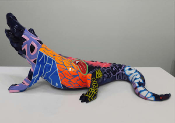 “Crocodile - Facettes Tag”, sculpture by Richard Orlinski artist from France. Available at Carousel Fine Art Chicago.