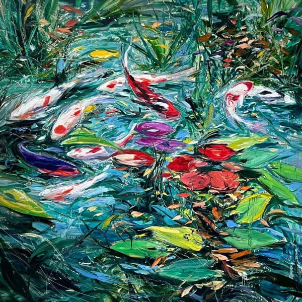 “The Turquoise Color”, painting by Eric Alfaro artist from Cuba, based in the United States. Available at Carousel Fine Art Atlanta.