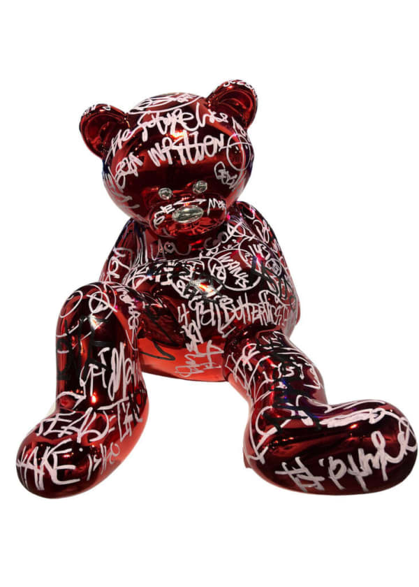 “Love Matters Bear (Red)”, sculpture by Brendan Murphy artist from the United States. Available at Carousel Fine Art Atlanta.