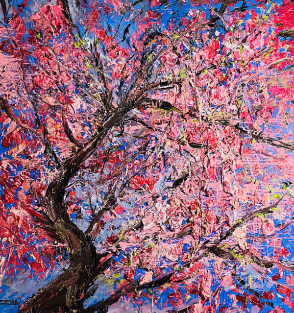 “Cherry Blossom”, painting by Eric Alfaro artist from Cuba, based in the United States. Available at Carousel Fine Art Miami.