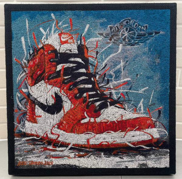 “Jordan One I” , painting by Alexi Torres artist from Cuba, based in the United States. Available at Carousel Fine Art Atlanta.