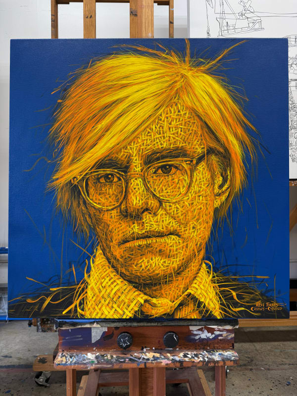 "Andy Warhol” , painting by Alexi Torres artist from Cuba, based in the United States. Available at Carousel Fine Art.