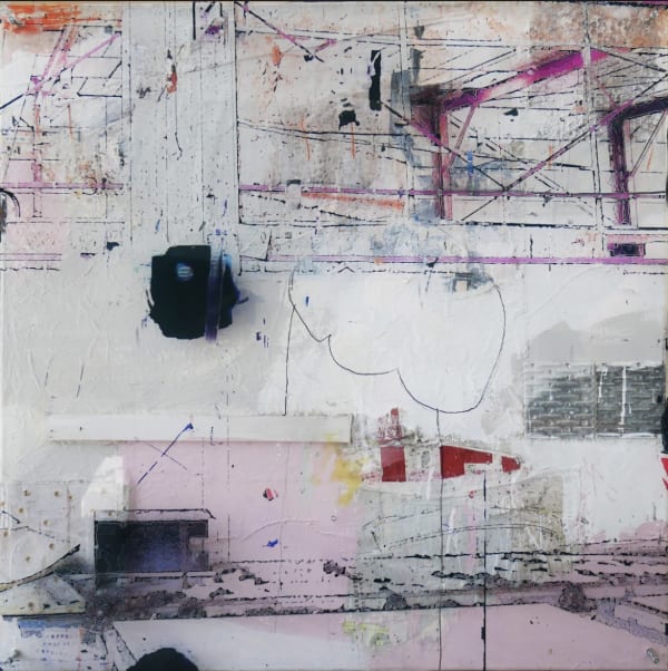 “Pianist” mixed media artwork by Gregory Watin, artist from France. Available at Carousel Fine Art, New Buffalo.
