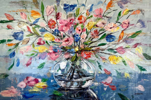 “In Love”, painting by Eric Alfaro artist from Cuba, based in the United States. Available at Carousel Fine Art Miami