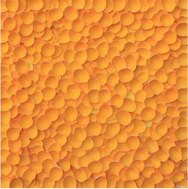 “The Source of Life”, mixed media artwork by Larisa Safaryan artist from Armenia, based in L.A. Available at Carousel Fine Art Atlanta.